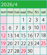 4月カレンダー